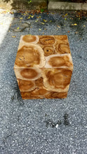 Sectioned Teak Square Stool