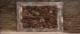 Teak Section Wall Art Square