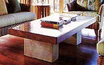 Suar Coffee Table with Limestone Legs